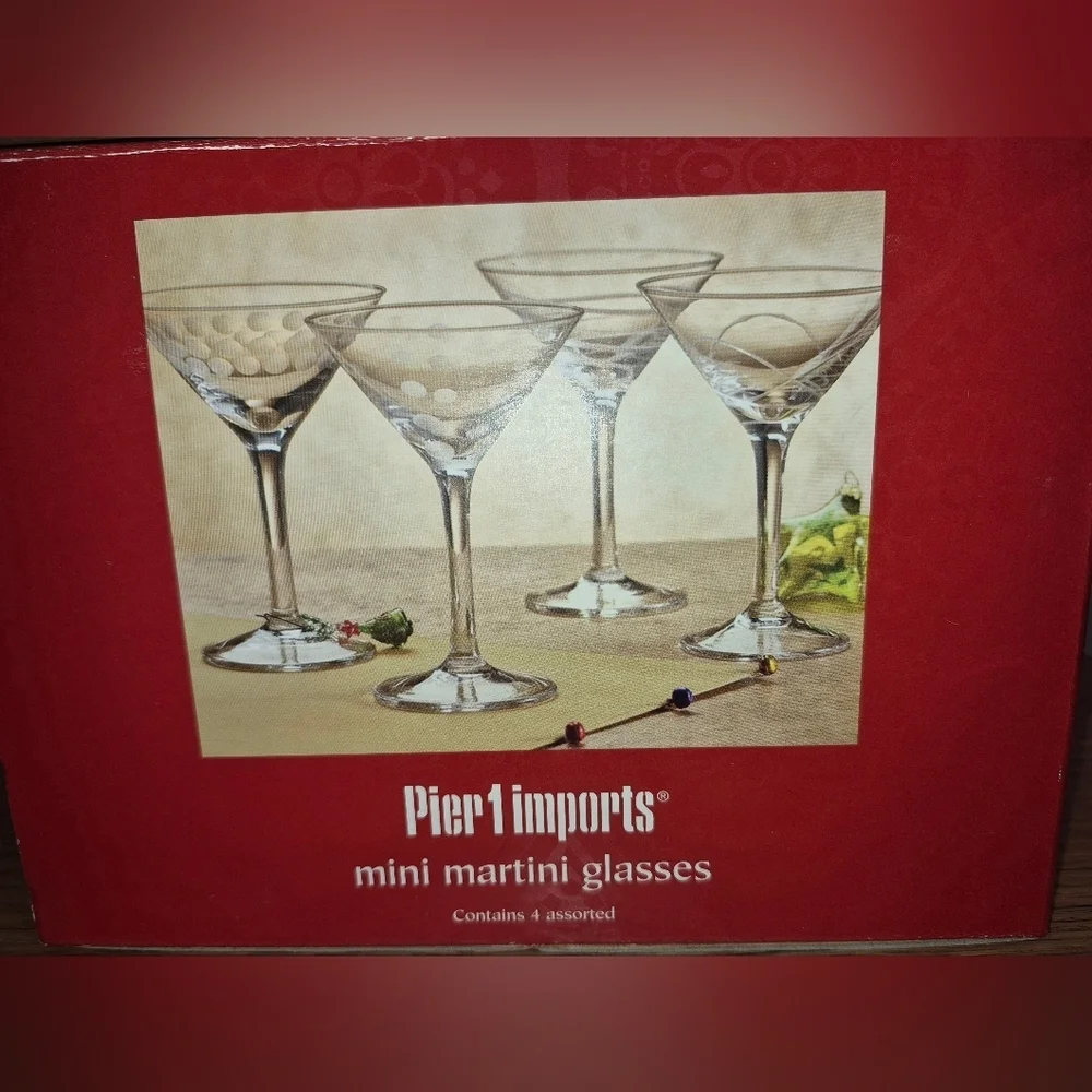Pier 1 Imports Mini Martini Glasses, Lot Of 4